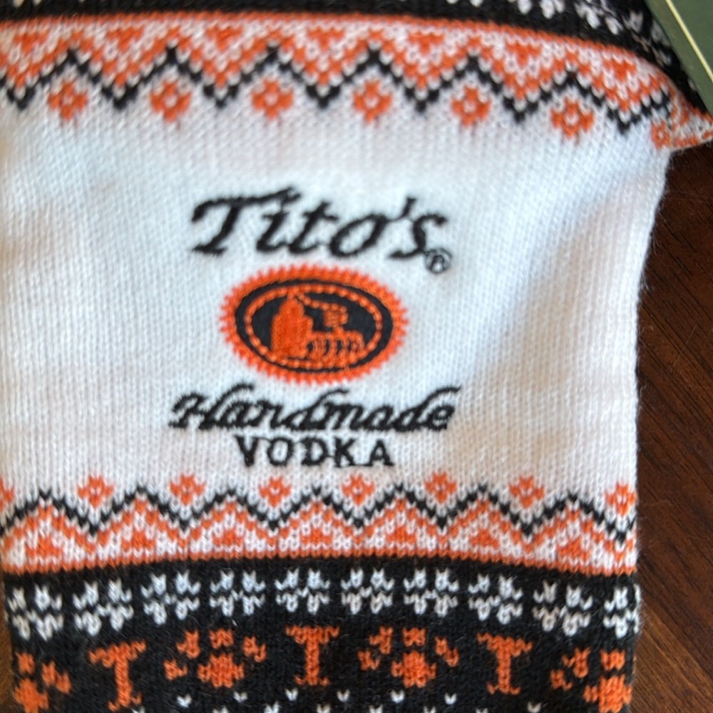 NWT MINI TITO'S VODKA UGLY CREW CHRISTMAS SWEATER - SO ADORABLE!!!! - Picture 5 of 5